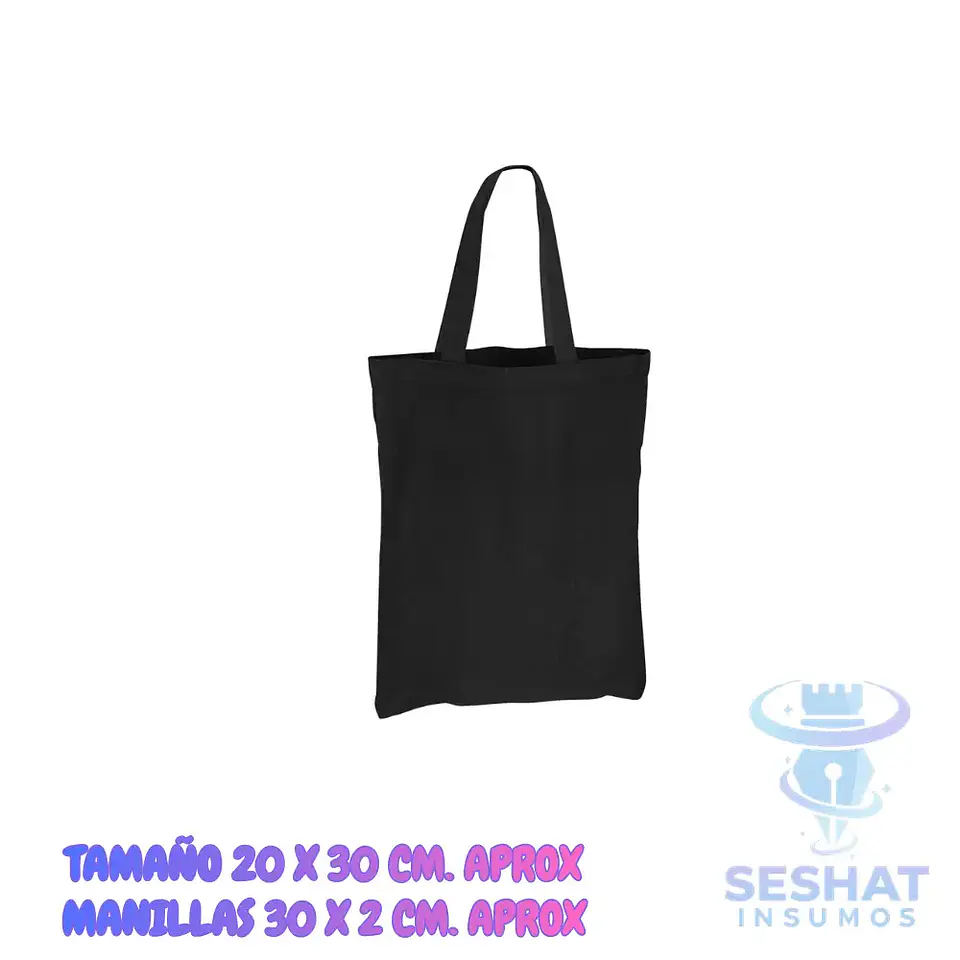 Bolsa de Algodón Negra 20 × 30 cm Personalizable | Ideal para Vinilo Textil, DTF Textil y Serigrafía 1