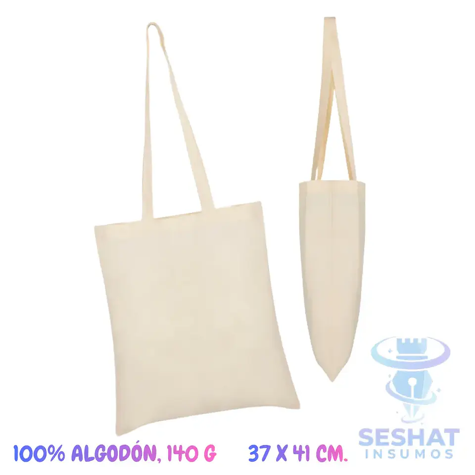 Bolsa de Algodón Natural 100% 140 g 37 × 41 cm | Personalizable para DTF, Vinilo y Serigrafía 1
