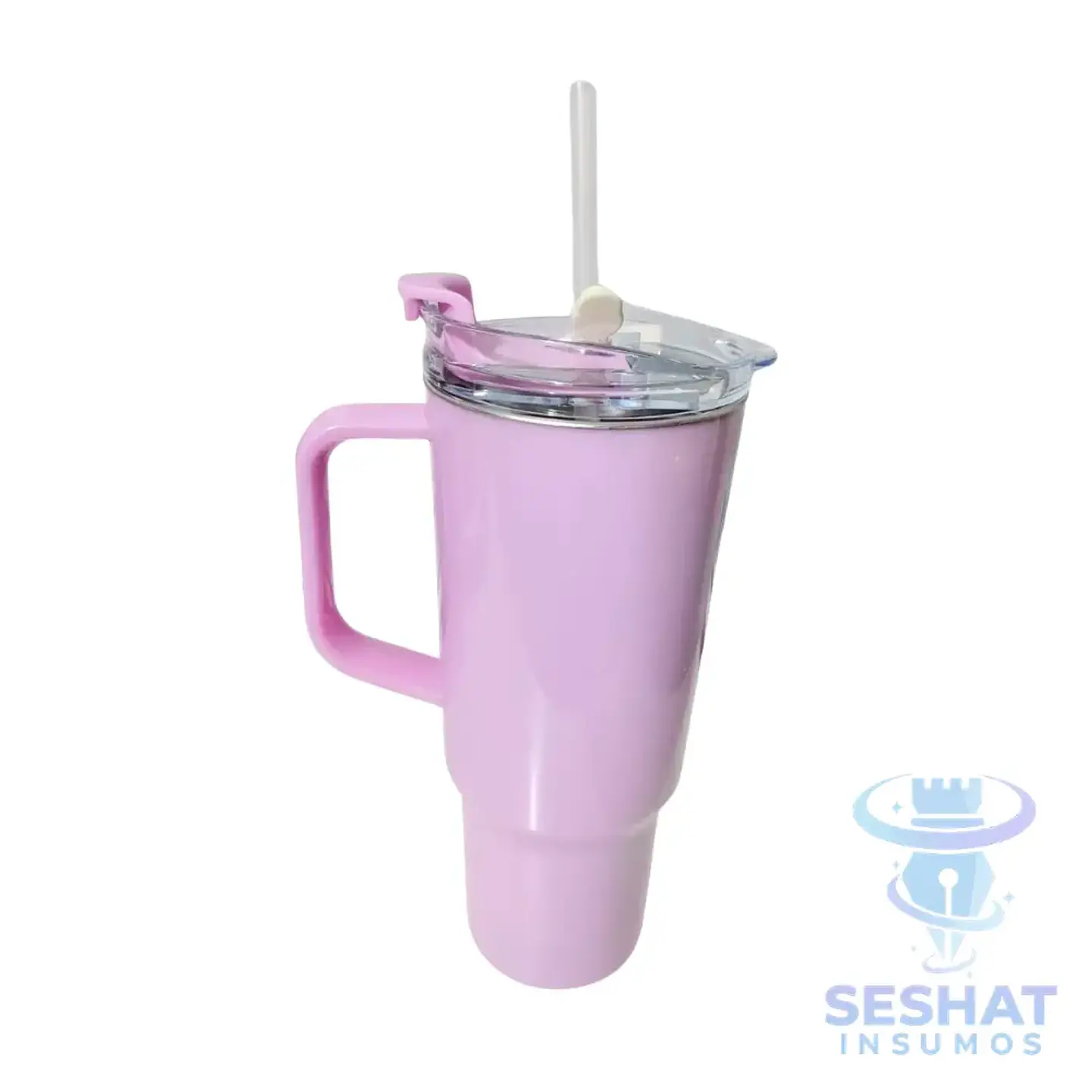 Vaso Térmico de Acero Inoxidable 304 40 oz (1200 ml) con Asa y Bombilla | Personalizable con DTF UV y Vinilo Adhesivo 2