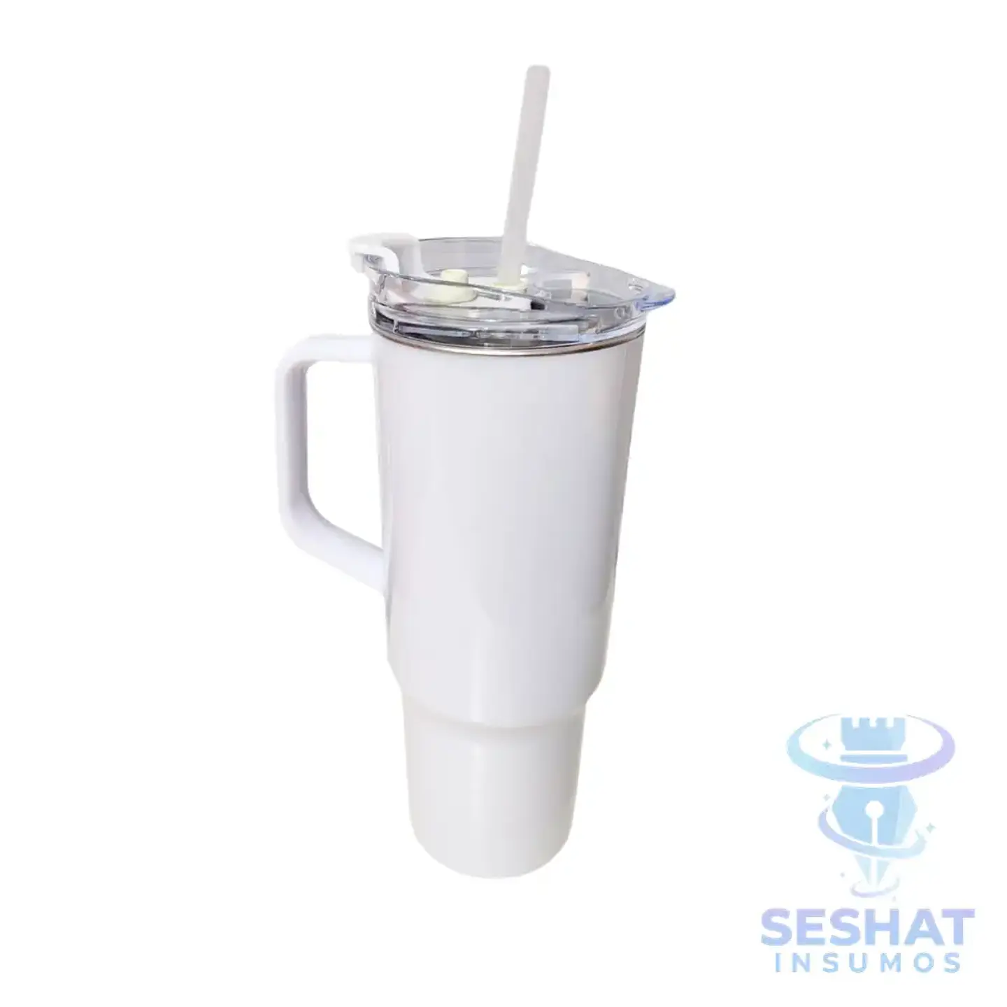 Vaso Térmico de Acero Inoxidable 304 40 oz (1200 ml) con Asa y Bombilla | Personalizable con DTF UV y Vinilo Adhesivo 7