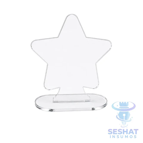 Galvano Estrella Acrílico Transparente 3 mm para Personalizar | Seshat Insumos
