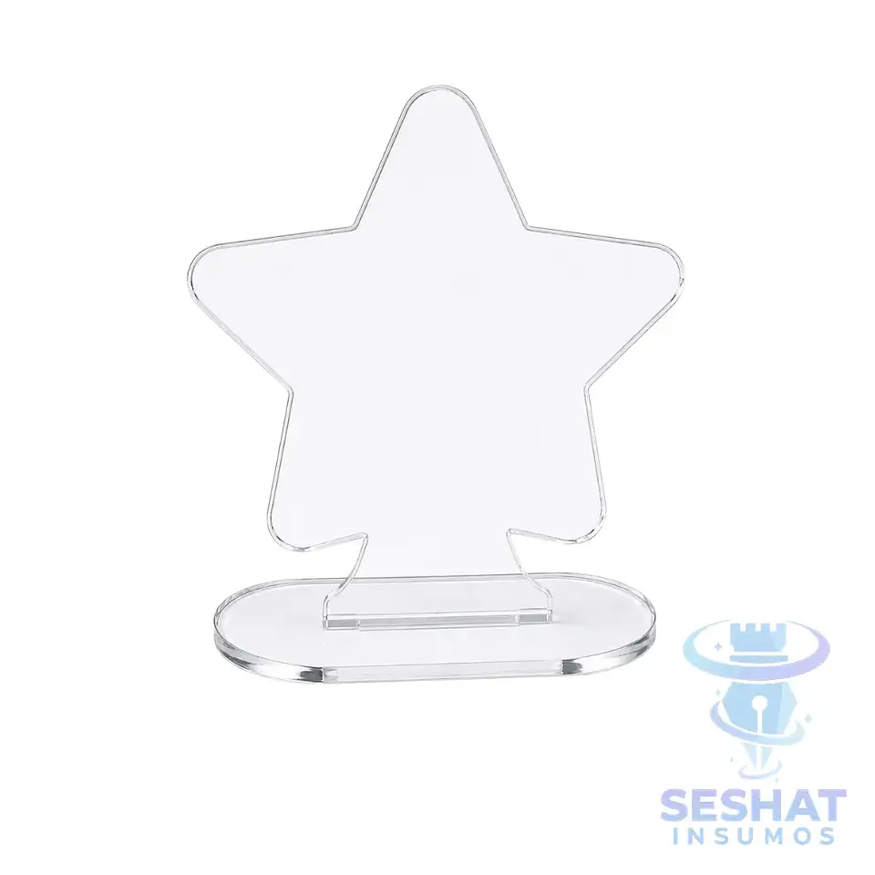 Galvano Estrella Acrílico Transparente 3 mm para Personalizar | Seshat Insumos 1