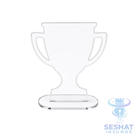 Galvano Copa Trofeo Acrílico Transparente 3 mm para Personalizar | Seshat Insumos