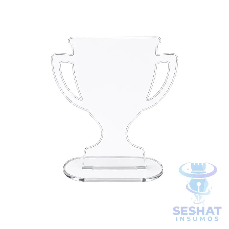 Galvano Copa Trofeo Acrílico Transparente 3 mm para Personalizar | Seshat Insumos 1
