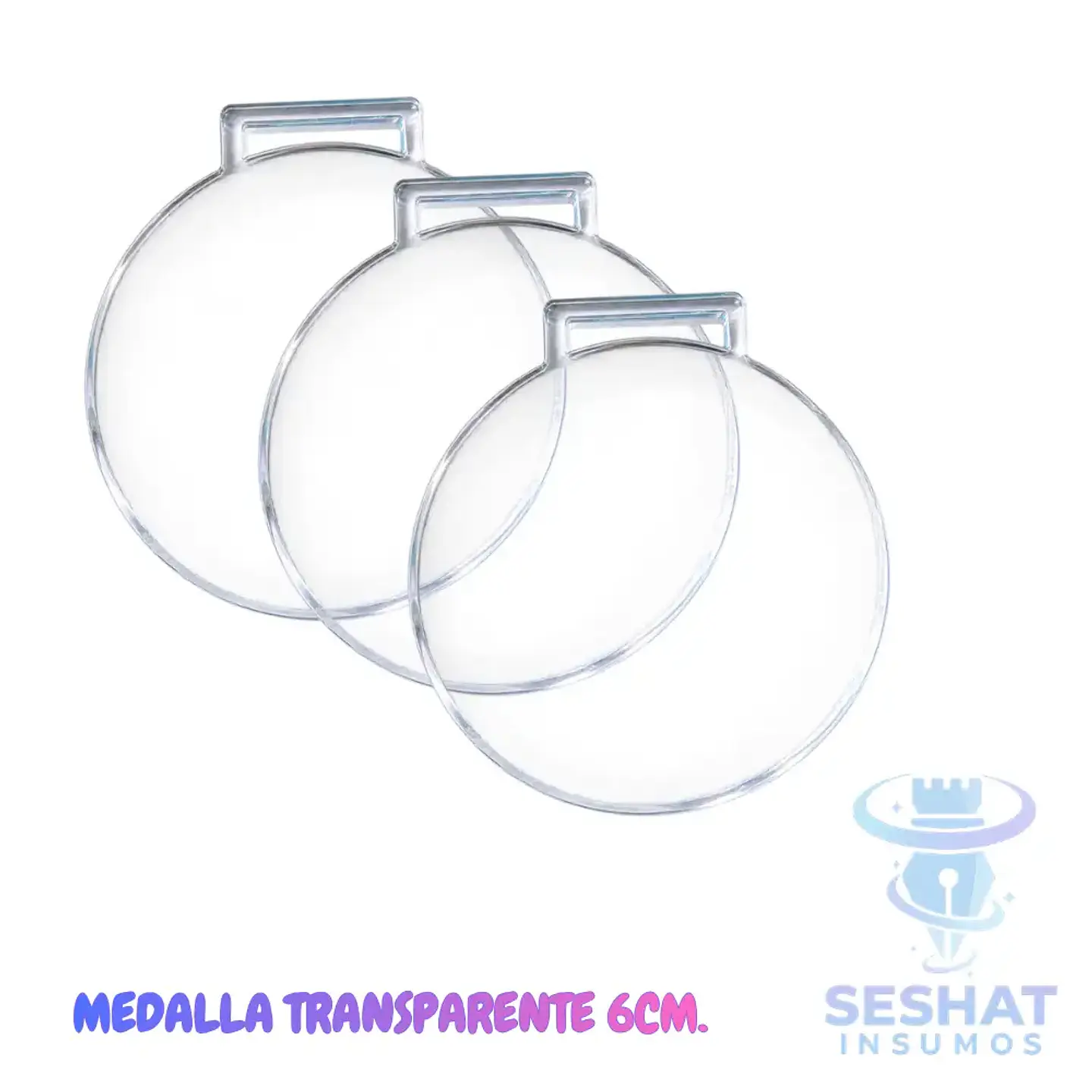 Medalla Acrílica Transparente 6 cm 3 mm para Personalizar 1