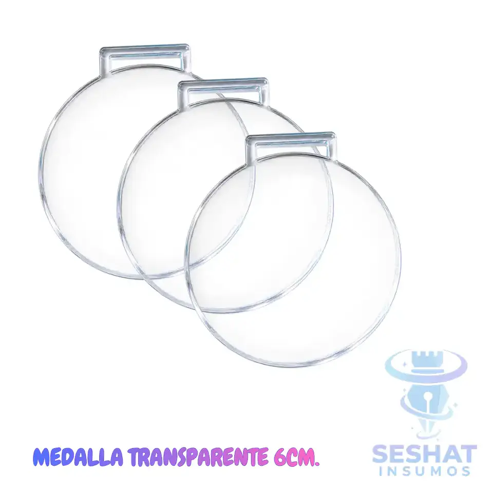 Medalla Acrílica Transparente 6 cm 3 mm para Personalizar 1