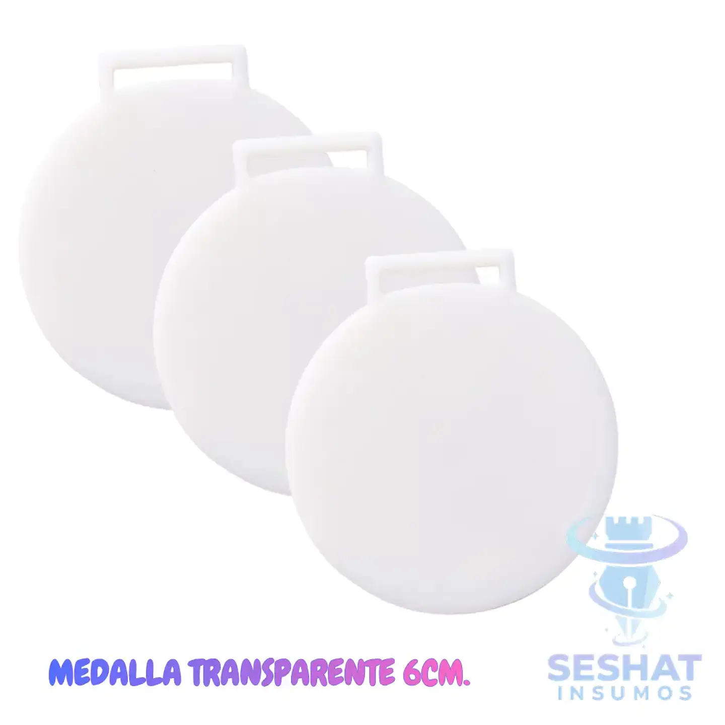 Medalla Acrílica Blanca Sublimable 6 cm 3 mm para Personalizar 1