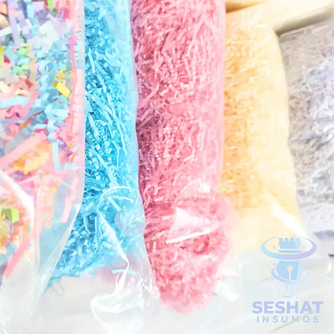 Papel Picado Textura Acordeón Colores Surtidos 500 g | Relleno Decorativo para Regalos, Cajas y Emprendimientos | Seshat Insumos
