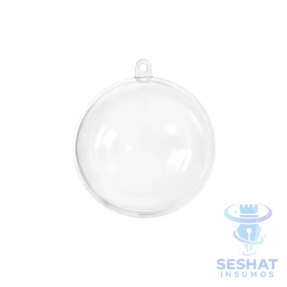 Esferas Acrílicas Navideñas Transparentes 8 cm para Personalizar | Seshat Insumos 1