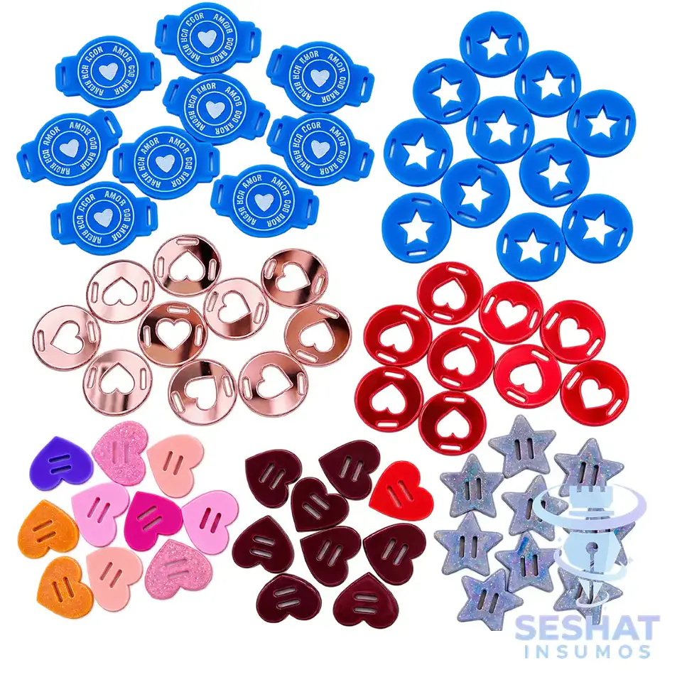 Dijes Acrílicos Pasa Elástico 6 mm para Agendas Pack 10 Unidades | Seshat Insumos 1