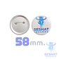 Chapitas Metálicas con Alfiler 58 mm | Pack 10 y 100 Unidades – Seshat Insumos - Miniatura 1