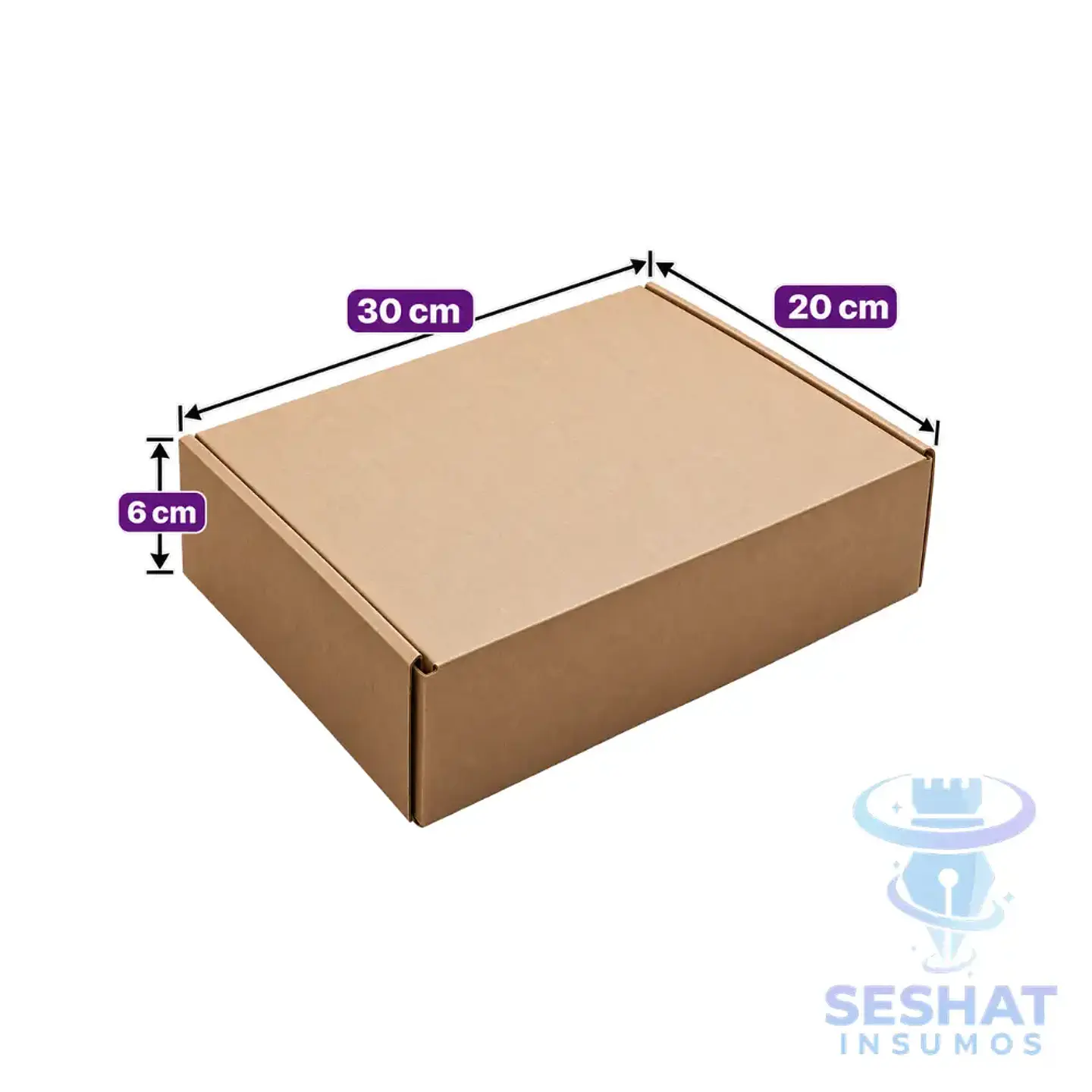 Caja Kraft Autoarmable 30x20x6 cm para Agendas A5 y B5 | Seshat Insumos 2