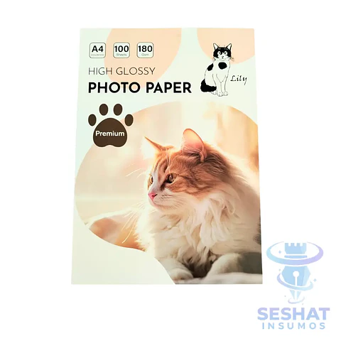 Papel Fotográfico Glossy A4 180 g Lily 100 Hojas | Seshat Insumos