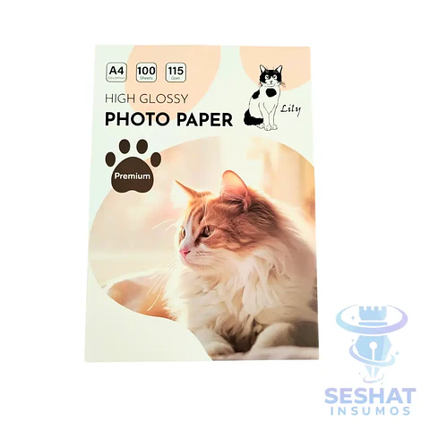 Papel Fotográfico Glossy A4 115 g Lily 100 Hojas | Seshat Insumos