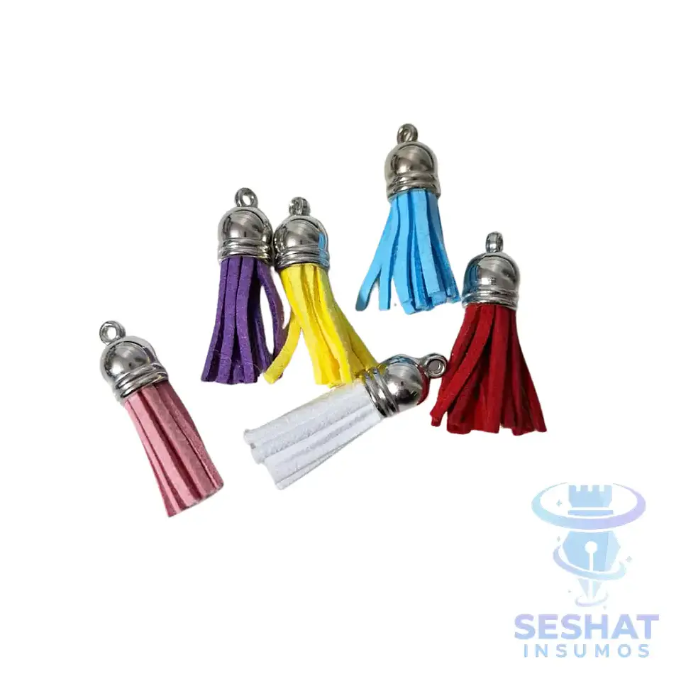 Borlas de Gamuza 3,5 cm Pack 6 Unidades para Agendas y Llaveros 2