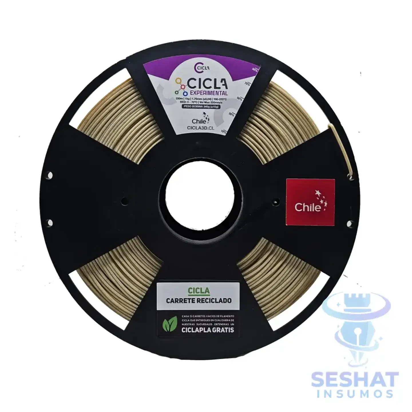 Filamento PLA Cicla 1 kg 1,75 mm para Impresora 3D | Seshat Insumos | Producto Chileno 15