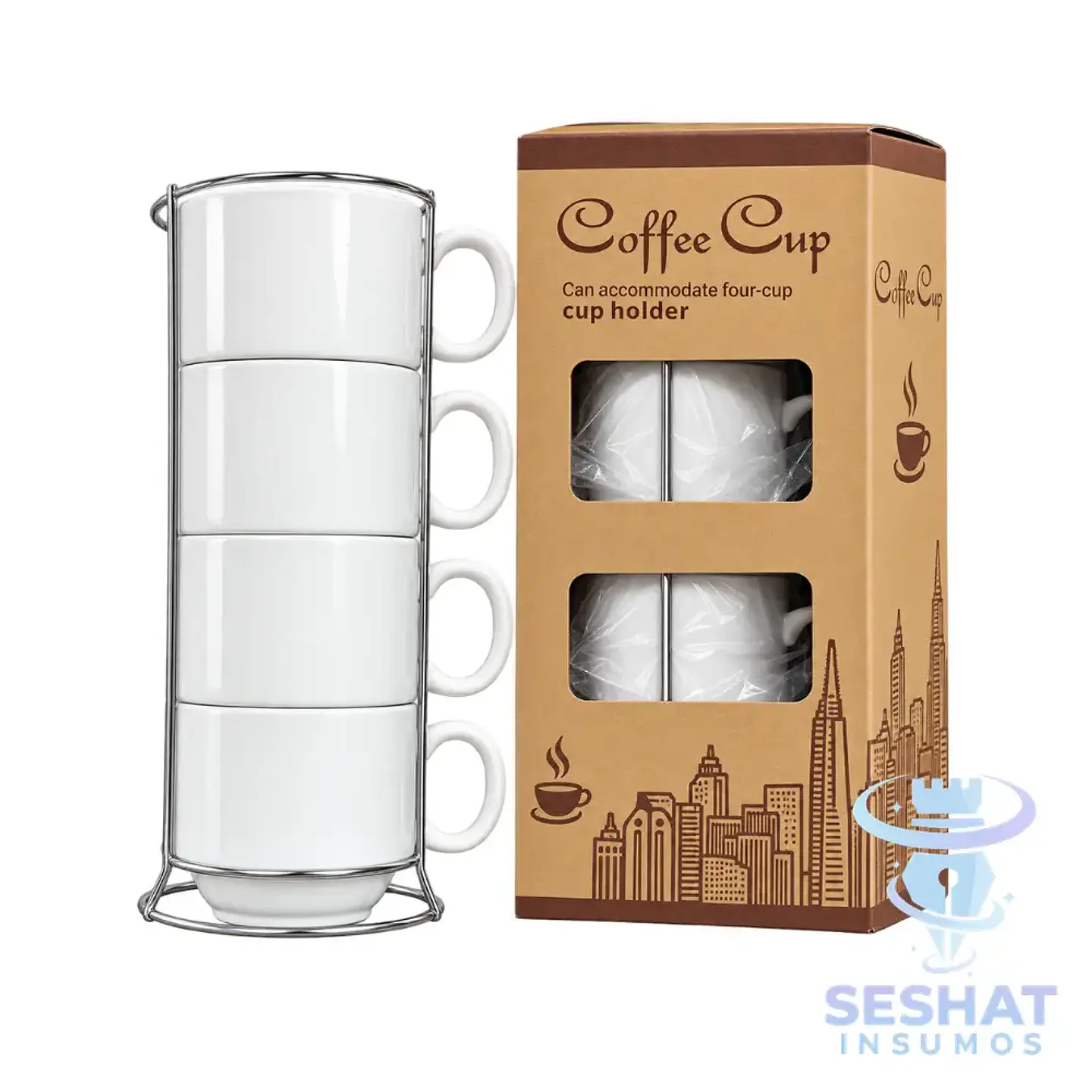 Tazas Apilables 6 oz para Sublimación | Set 4 Tazas 1