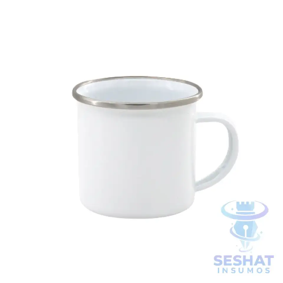 Tazón Enlozado 12 oz Borde Plata para Sublimación 1