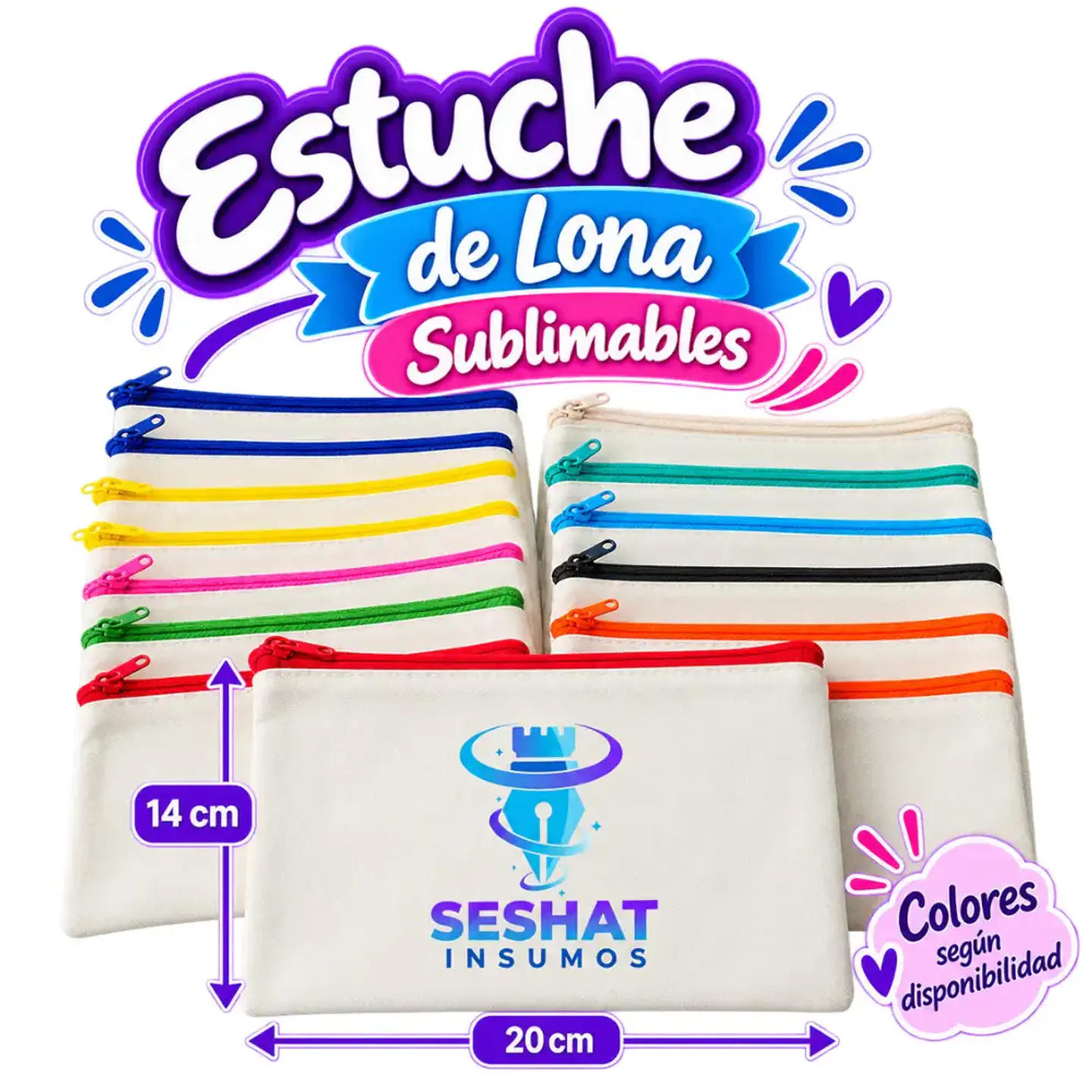Estuche de Lona Sublimable 20x14 cm | Estuche para Sublimación 1
