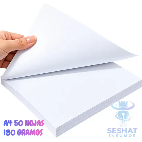 Opalina Lisa Blanca A4 180 g 50 Hojas | Seshat Insumos