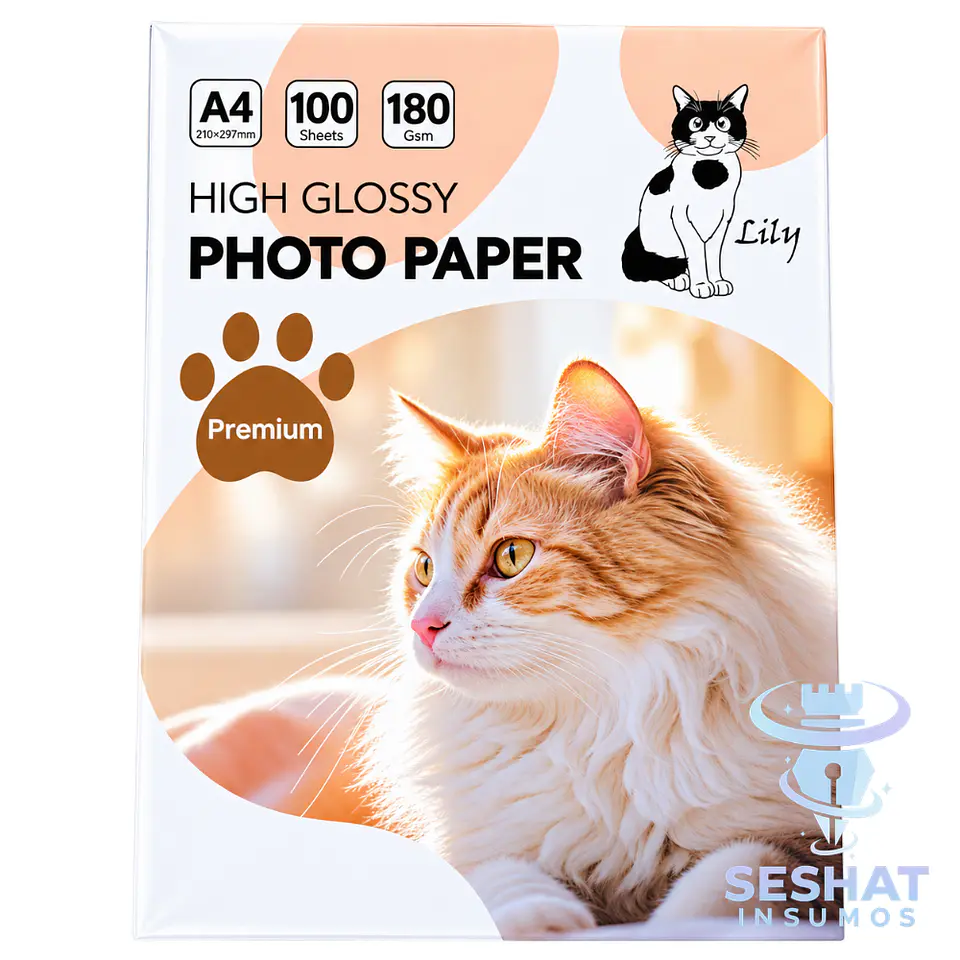 Papel Fotográfico Lily 180g A4 Glossy 100 Hojas | Seshat Insumos 1