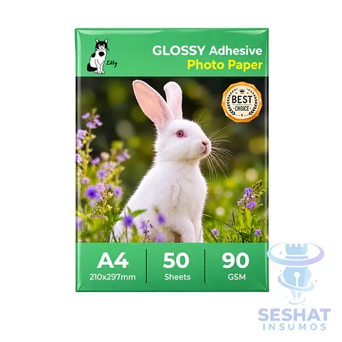 Papel Fotográfico Adhesivo Glossy A4 90g – 50 Hojas | Línea Económica para Stickers y Portadas