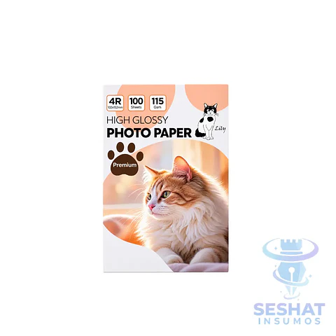 Papel Fotográfico Glossy 4R 115g Lily 100 Hojas para Flyers