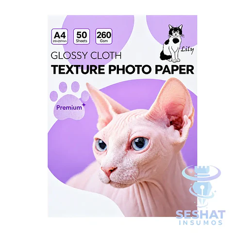 Papel Fotográfico Texturizado Tipo Tela A4 260g Lily 50 Hojas