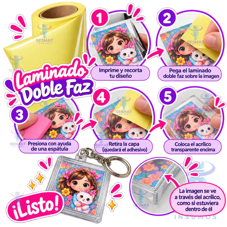 Laminado Doble Faz 31 cm | Doble Cara y Doble Contacto para Acrílico 2