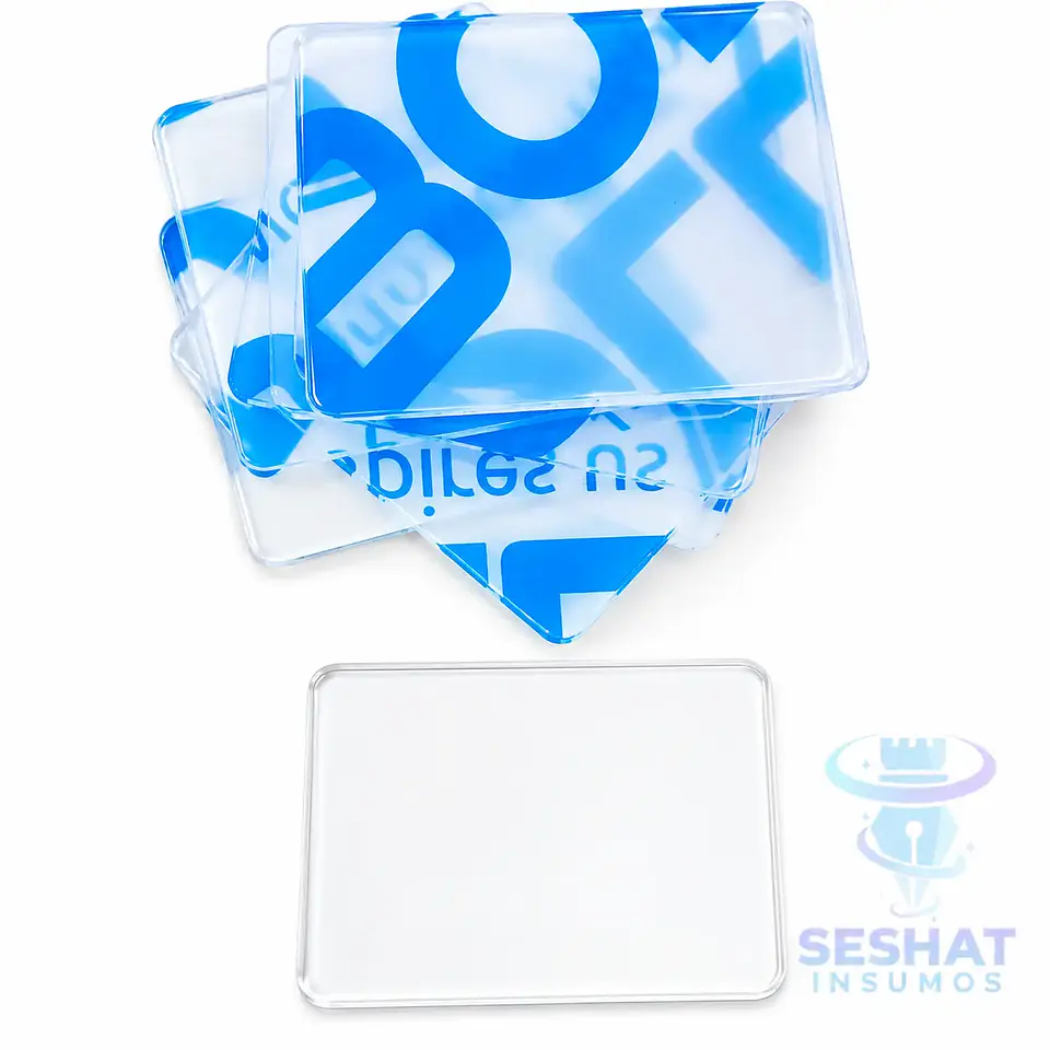 Acrílico Transparente Rectangular 6 × 8 cm | Para Laminado Doble Faz 1