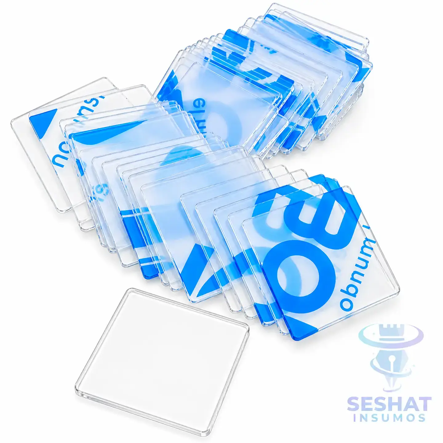 Acrílico Transparente Cuadrado 6,5 × 6,5 cm | Para Laminado Doble Faz 1