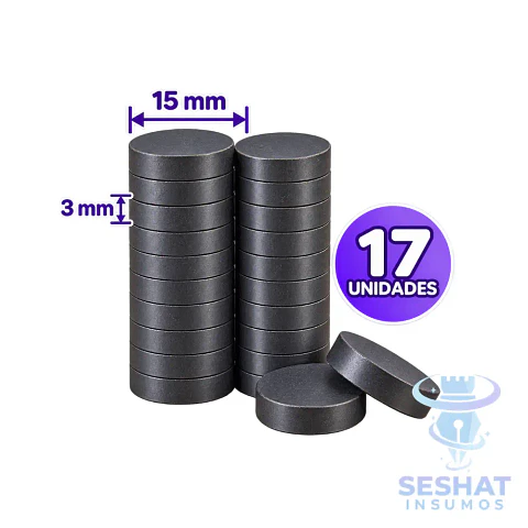 Imán Redondo 15x3mm Pack 17 Unidades | Seshat Insumos