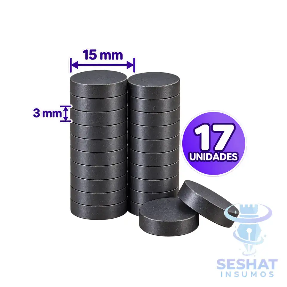 Imán Redondo 15x3mm Pack 17 Unidades | Seshat Insumos 1