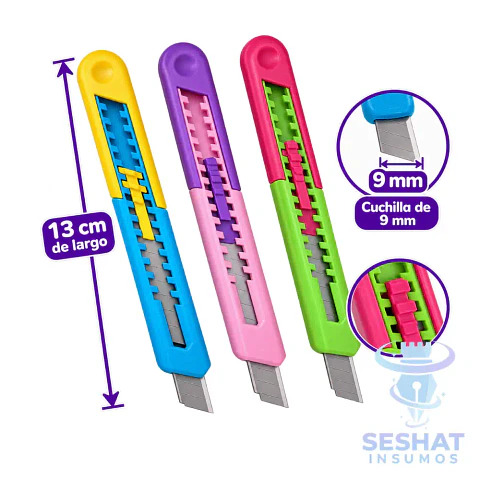 Cúter 13 cm Cuchilla 9 mm para Manualidades | Seshat Insumos