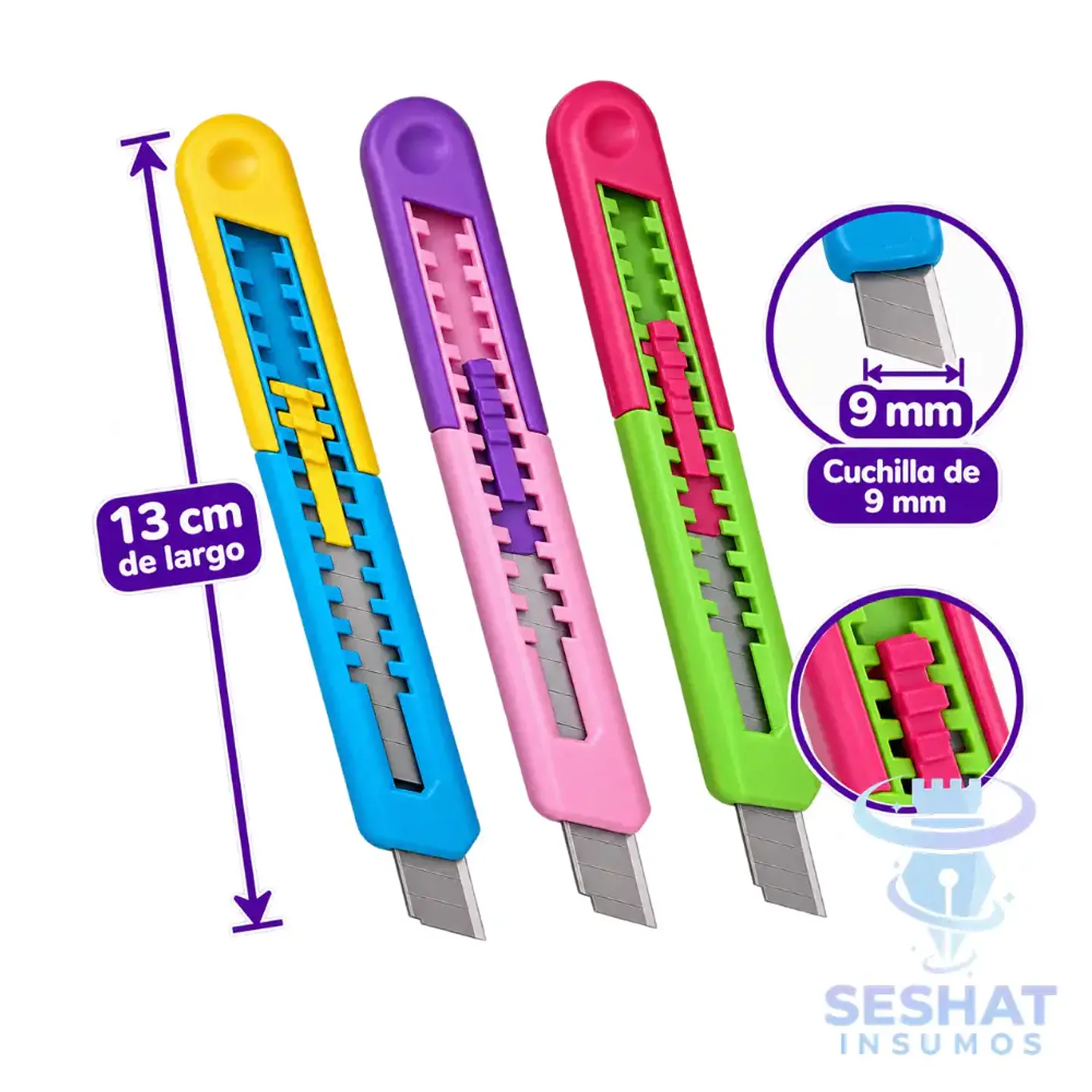 Cúter 13 cm Cuchilla 9 mm para Manualidades | Seshat Insumos 1