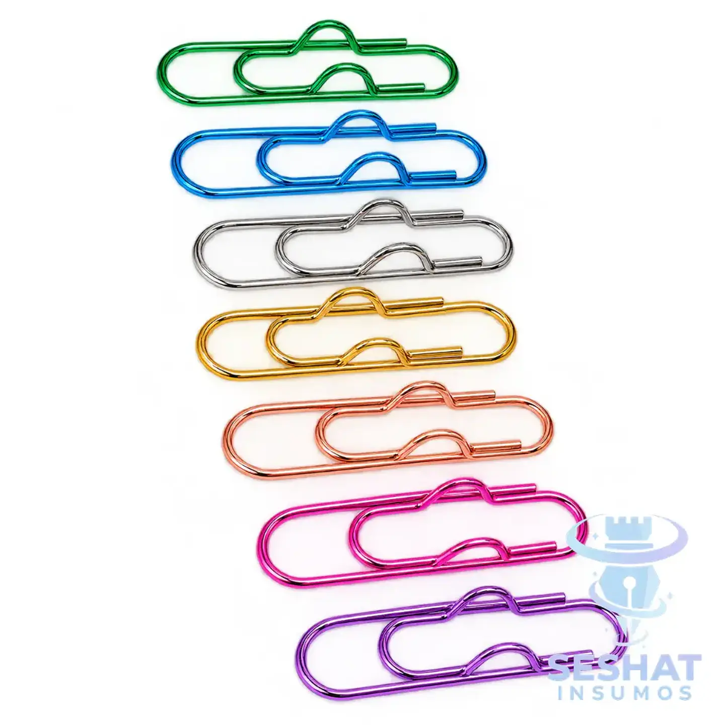 Clips Porta Lápiz Metálicos 7 Colores Pack 7 Unidades | Seshat Insumos 2