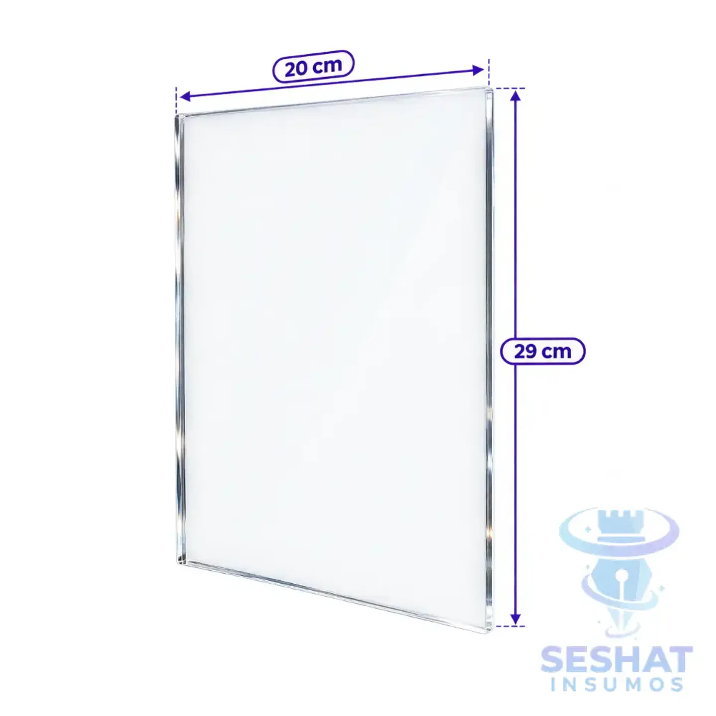 Acrílico Transparente 20x29 cm 3mm | Laminado Doble Faz y DTF UV 1