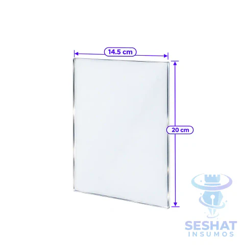 Acrílico Transparente 14,5x20 cm 3mm | Laminado Doble Faz y DTF UV