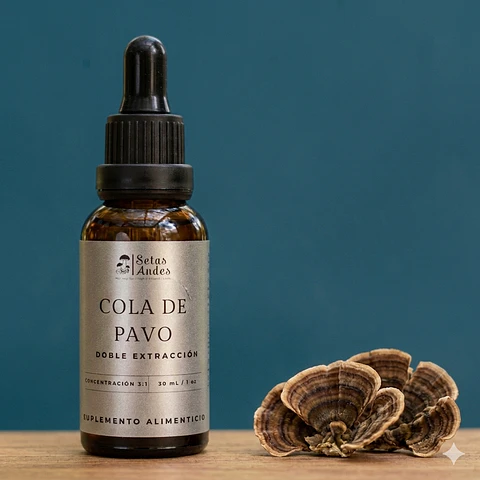 🦃 Extracto de Cola de Pavo (Trametes versicolor) – 30 ml | Extracto 3:1