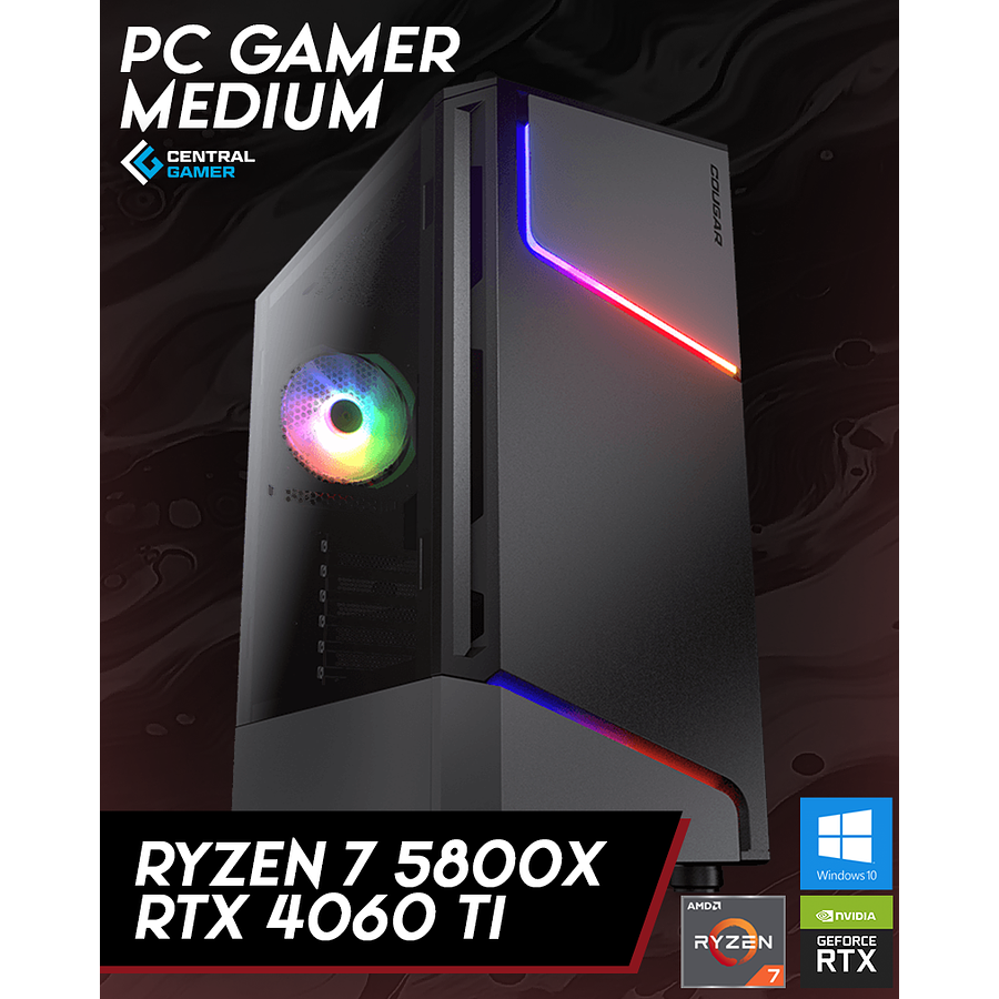 PC GAMER RYZEN 7 5800X / RTX 4060Ti / 16 RAM 3200Mhz / 1 Tb M.2 PCI 3.0