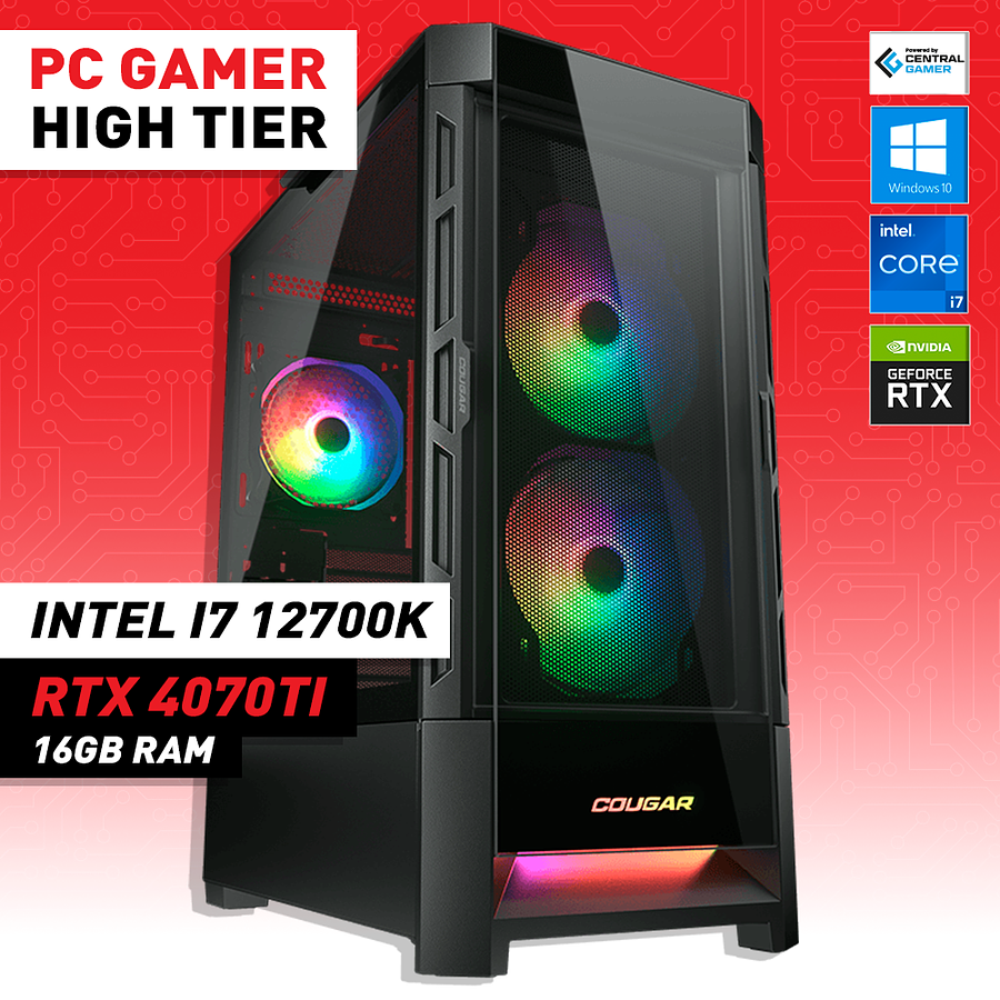 PC GAMER INTEL I7 12700k / 4070 Ti / 16GB RAM 3200Mhz / 1 Tb Nvme