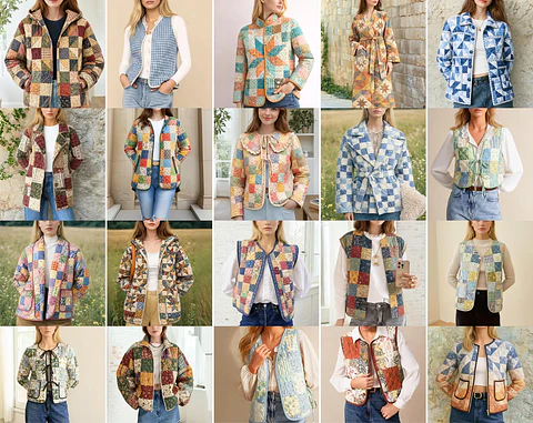 20 Quilted Sewing Patterns Bundle | Women Sewing Patterns | Jacket Sewing Pattern | Vest Pattern | Patchwork Patterns | Coat Patterns Women