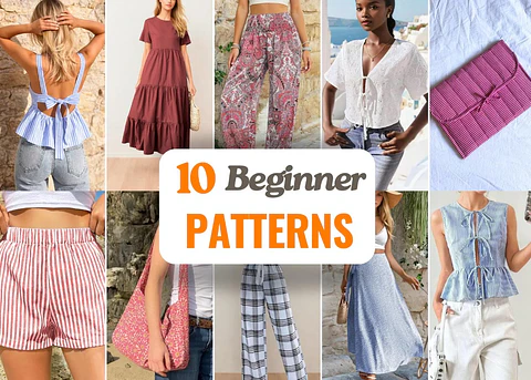 Beginner Sewing Patterns Bundle +10 | Easy Sewing Patterns | Women Sewing Patterns | Beginner Sewing | Dress Top Skirt Pants Jacket Patterns