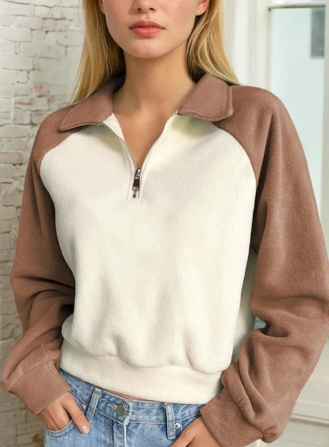 Women's raglan sweatshirt pattern, women's sweater pattern, zip-up sweater pattern, all sizes