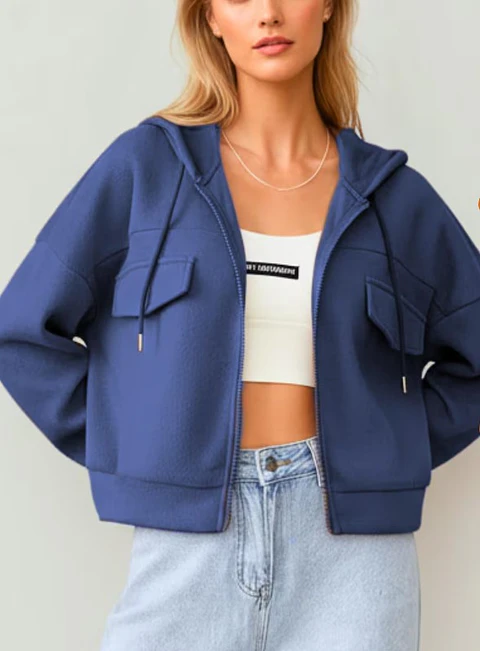 Zip-up sweatshirt sewing pattern | Jacket pattern | Cropped hoodie | Zip-up sweatshirt
