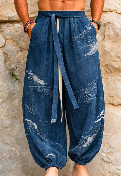Men's Hakama Pants Pattern | Japanese Pants Pattern | Men's Sports Pants Pattern | Men's Harem Pants