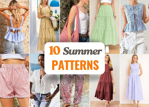 Sewing Patterns Bundle +10 | Women Patterns | Beginner Patterns | Dress Pattern | Pants Patterns | Skirt Pattern | Shorts Pattern Summer