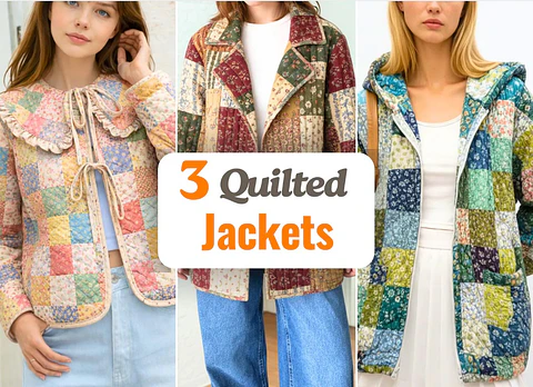 Sewing patterns for women's quilted jackets | All sizes PDF Quilted coat | Patchwork patterns