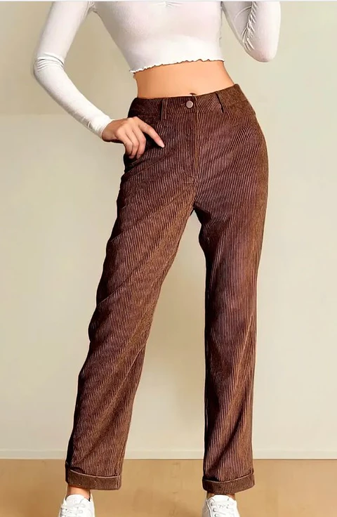 Sewing pattern for straight leg pants for women, high waist pants for women PDF
