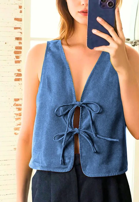 Front tie vest pattern | tie top | vest for beginners XS-XXXL All sizes